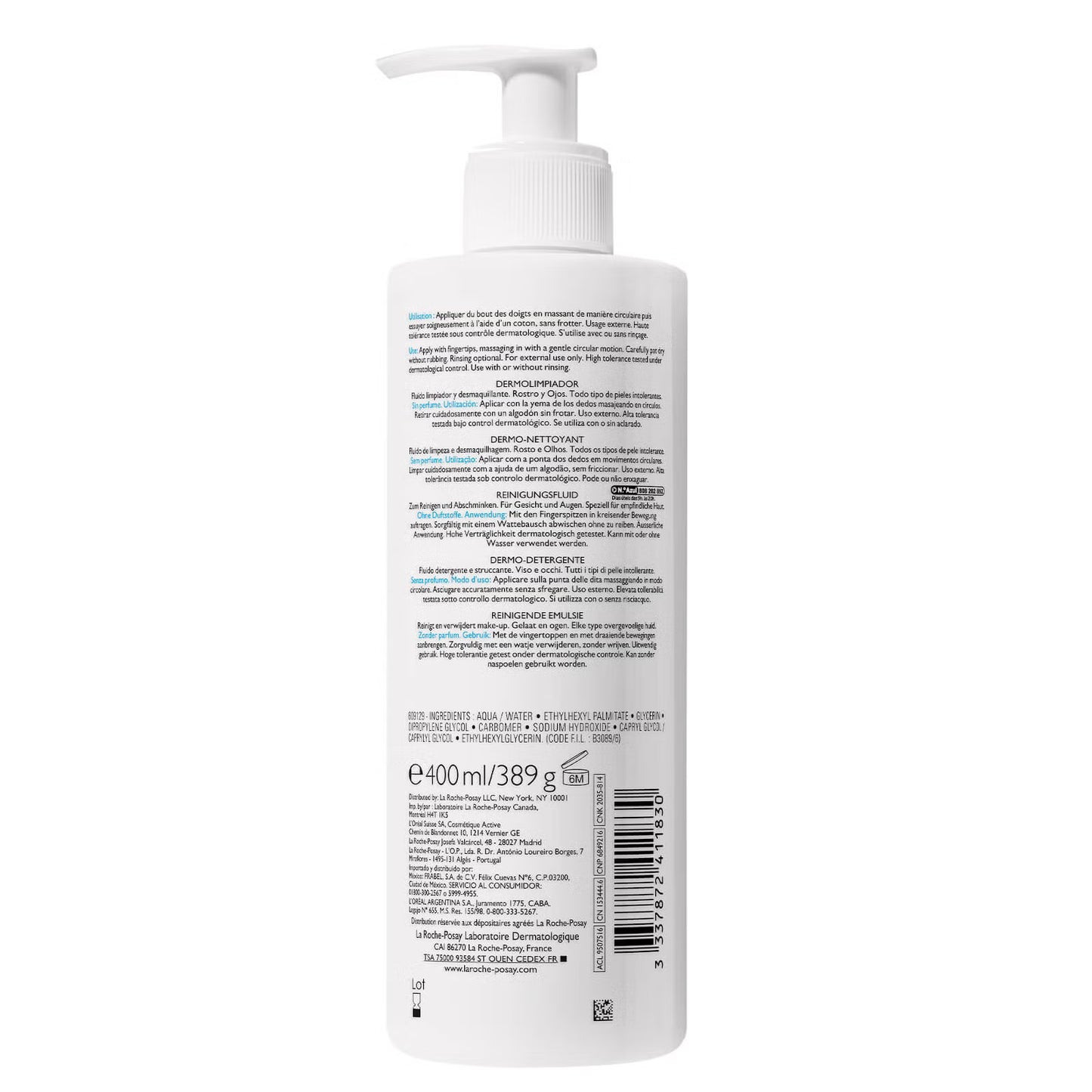 La Roche Posay Toleriane Dermo Cleanser for Sensitive Skin 400ml